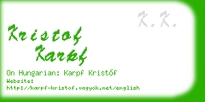 kristof karpf business card